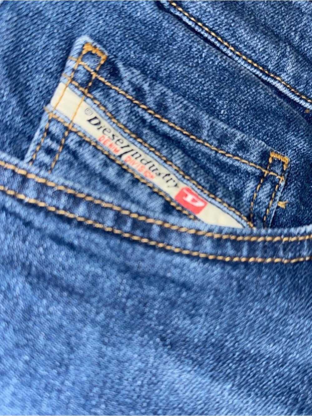 Diesel Slim Men's Blue Denim Jeans with Contrast Stitching